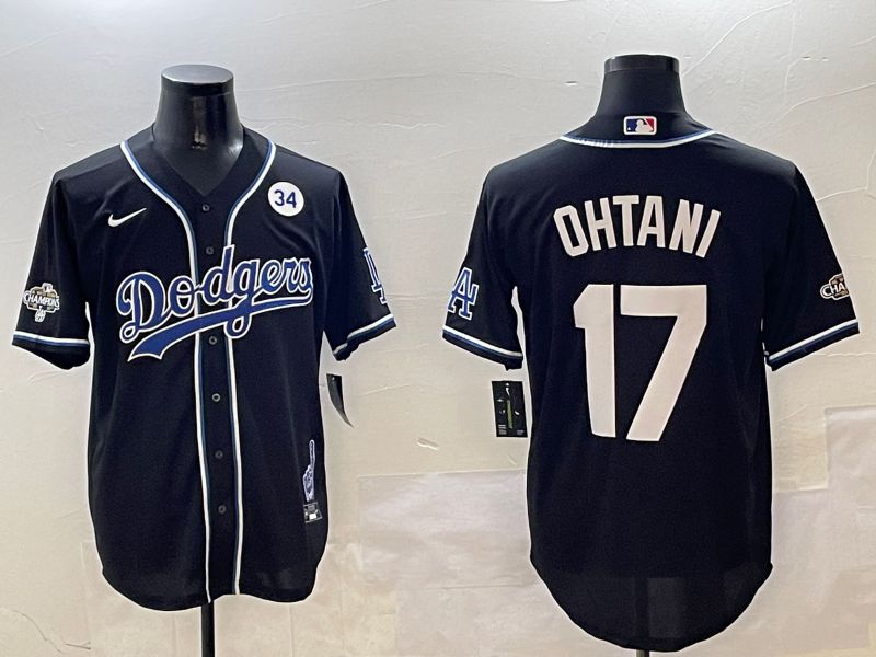 Men Los Angeles Dodgers 17 Ohtani Black Fashion Game 2025 Nike MLB Jersey style 3063